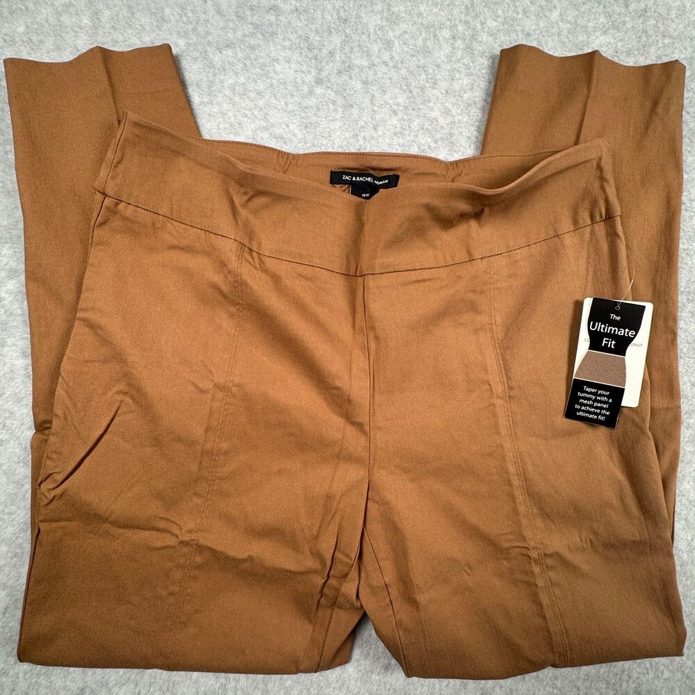 Zac & Rachel Pants Women’s 16W Toasted Coconut Stretch Comfort NWT NEW